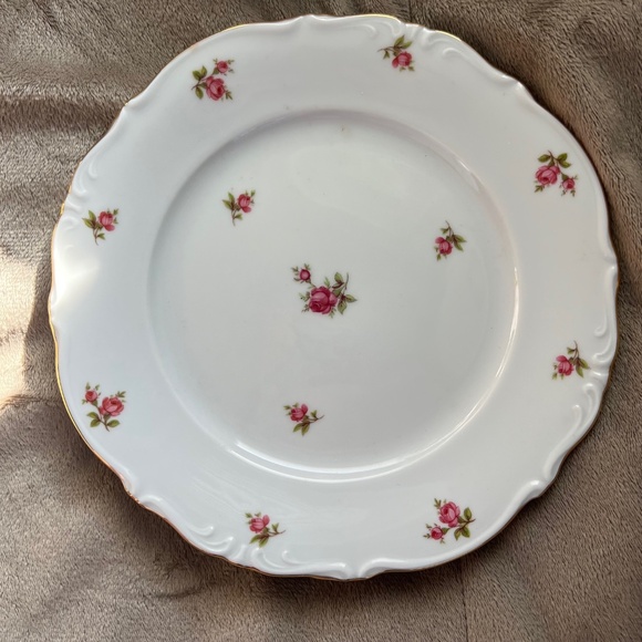 Bavaria Western Germany Elfenbein Rose Bud Pattern Tea Cup Saucer Plate 3 pc - Picture 9 of 15